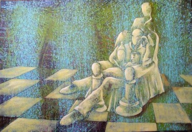 Pintura titulada "La sagrada familia.…" por Eduardo Yanes Hidalgo, Obra de arte original