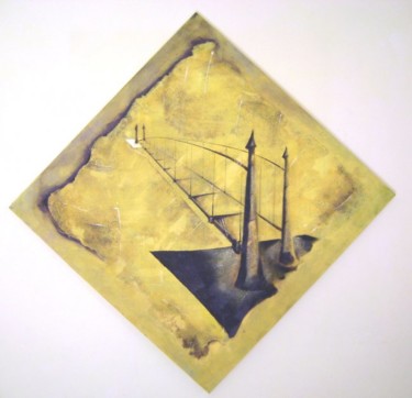 Painting titled "El puente. Mixta so…" by Eduardo Yanes Hidalgo, Original Artwork, Oil