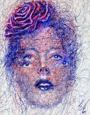 Desenho intitulada "Tu sbocci come una…" por Eduardo Scivoletto, Obras de arte originais, Acrílico