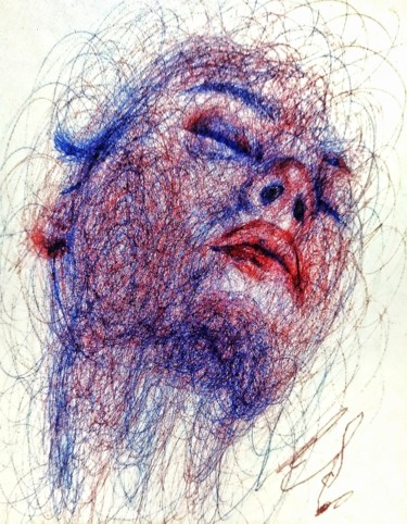 Disegno intitolato "Sensualità" da Eduardo Scivoletto, Opera d'arte originale, Biro