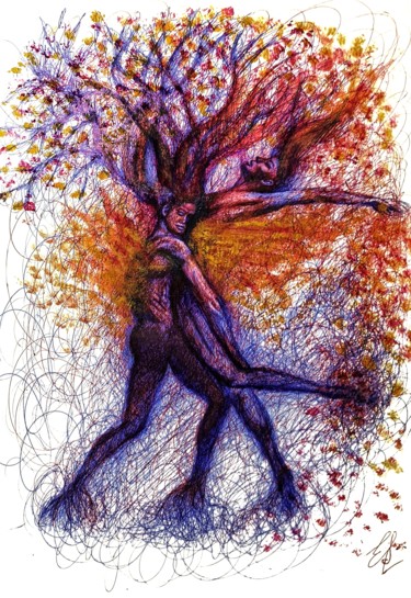 "🔴Ti prendi cura di…" başlıklı Resim Eduardo Scivoletto tarafından, Orijinal sanat, Tükenmez kalem