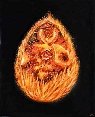 Ζωγραφική με τίτλο "🔴Noi due bruciamo p…" από Eduardo Scivoletto, Αυθεντικά έργα τέχνης, Ακρυλικό