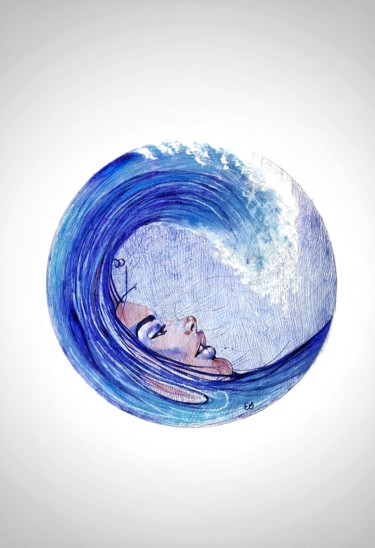 Desenho intitulada "🔴Sei nata dall'onda…" por Eduardo Scivoletto, Obras de arte originais, Canetac de aerossol