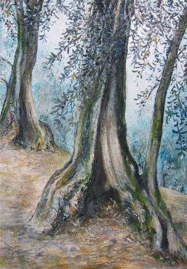 Peinture intitulée "Olivenbaum 5" par Daniel Rohrbach, Œuvre d'art originale, Acrylique