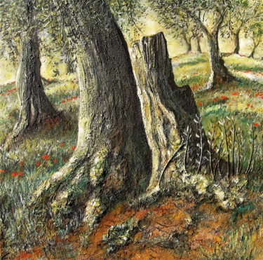Peinture intitulée "Olivenbaum 6" par Daniel Rohrbach, Œuvre d'art originale, Acrylique