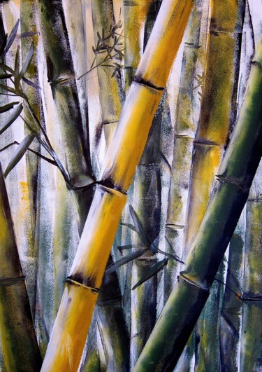 Malerei mit dem Titel "Bambus 2" von Daniel Rohrbach, Original-Kunstwerk, Acryl