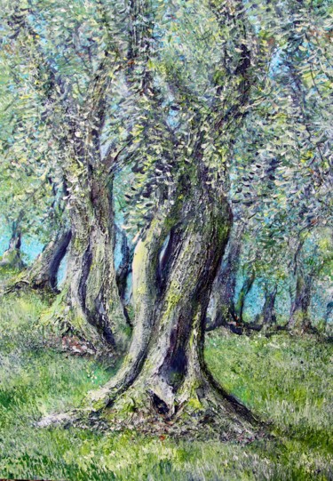 Peinture intitulée "Olivenbaum im Herbst" par Daniel Rohrbach, Œuvre d'art originale, Acrylique