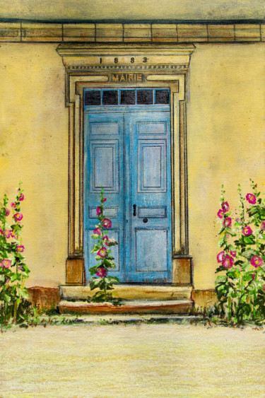 Painting titled "La porte" by Daniel Rohrbach, Original Artwork, Pastel