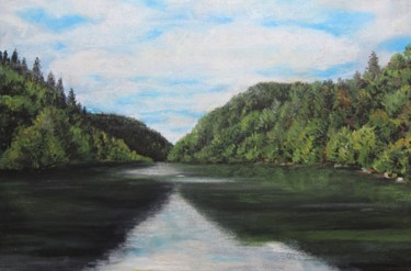 Painting titled "Lac de Biaufond" by Daniel Rohrbach, Original Artwork, Pastel