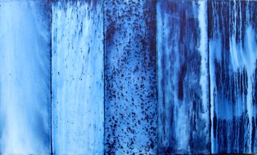 Malerei mit dem Titel "bluerain" von Daniel Rohrbach, Original-Kunstwerk, Acryl