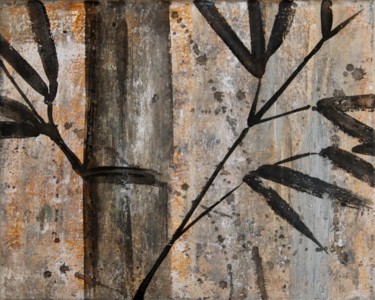 Malerei mit dem Titel "Bambusstengel II" von Daniel Rohrbach, Original-Kunstwerk, Tinte