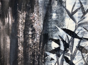 Painting titled "Bambus V" by Daniel Rohrbach, Original Artwork, Ink