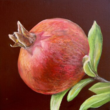 Painting titled "Granatapfel" by Daniel Rohrbach, Original Artwork, Pastel