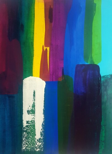 Peinture intitulée "Colorful rays! Abst…" par Eriola Tafaj, Œuvre d'art originale, Acrylique