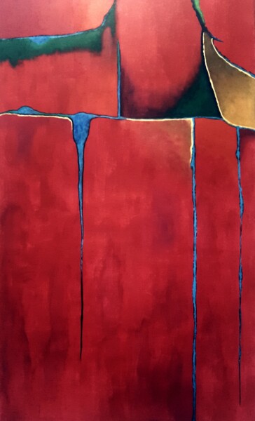 Malerei mit dem Titel "Red velvet! Abstrac…" von Eriola Tafaj, Original-Kunstwerk, Acryl