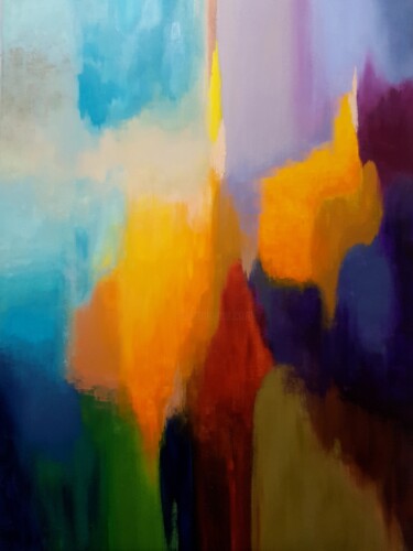 Malerei mit dem Titel "Waterfall of colors!" von Eriola Tafaj, Original-Kunstwerk, Acryl