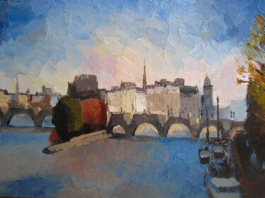Pintura titulada "Paris Pont Neuf" por Edwige Figura, Obra de arte original, Acrílico Montado en Bastidor de camilla de made…