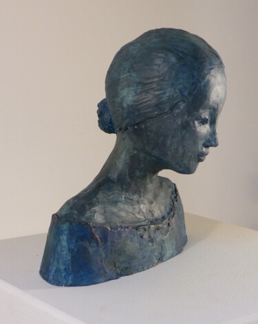 Rzeźba zatytułowany „Blue Asia” autorstwa Edw Sculpture, Oryginalna praca, Terakota