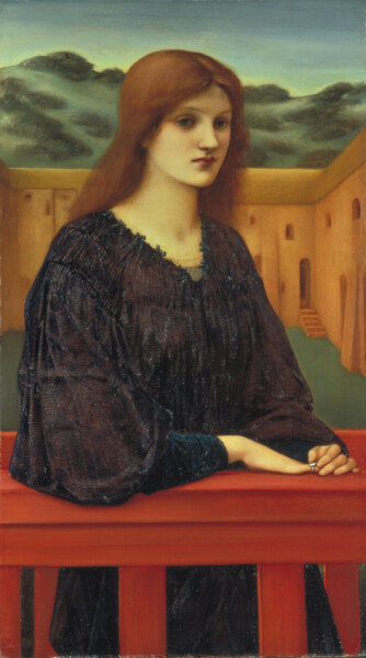 Painting titled "Vespertina Quies" by Edward Burne-Jones, Original Artwork, Oil