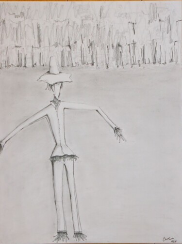 Drawing titled "scarecrow #1" by Edward Chernesky, Original Artwork