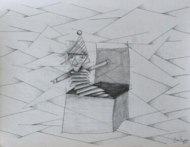 Drawing titled "jack in the box" by Edward Chernesky, Original Artwork