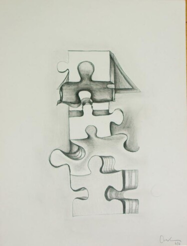 Drawing titled "puzzled.jpg" by Edward Chernesky, Original Artwork
