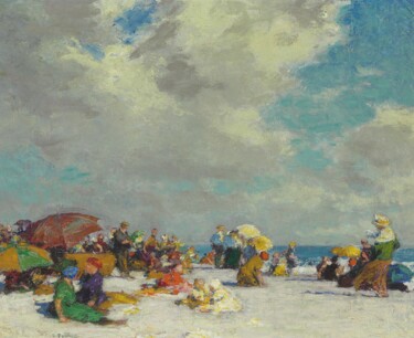 「Un après-midi d'été」というタイトルの絵画 Edward Henry Potthastによって, オリジナルのアートワーク, オイル