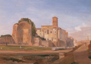 Pittura intitolato "Temple de Vénus et…" da Edward Lear, Opera d'arte originale, Olio