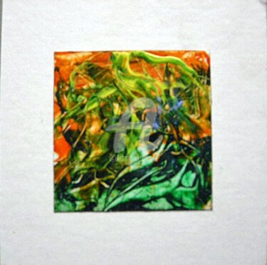 Peinture intitulée "ABSTJONE ORANGE" par Edward Misiaszek, Œuvre d'art originale, Huile