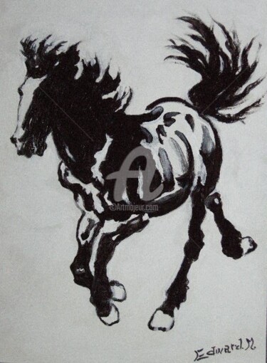 Painting titled "galop" by Edward Misiaszek, Original Artwork