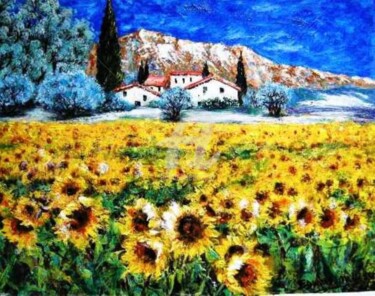 Peinture intitulée "soleil-en-luberons-…" par Edward Misiaszek, Œuvre d'art originale