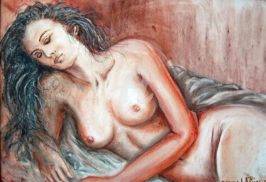 Peinture intitulée "cecile-couch-ocre.j…" par Edward Misiaszek, Œuvre d'art originale