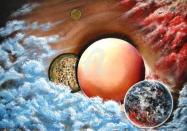 Peinture intitulée "planetes.jpg" par Edward Misiaszek, Œuvre d'art originale