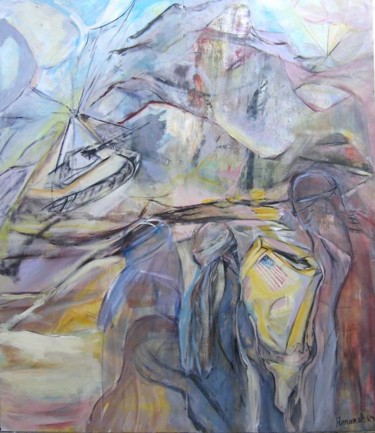 Malerei mit dem Titel "The new freedom com…" von Annamalt & Edward Naujok, Original-Kunstwerk, Öl