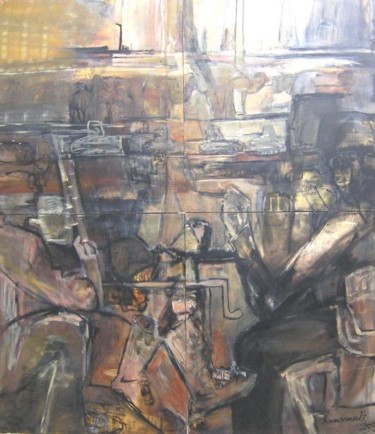Malerei mit dem Titel "Karawanen ziehen zu…" von Annamalt & Edward Naujok, Original-Kunstwerk, Öl