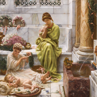 Pintura intitulada "Coin du marché" por Edward Poynter, Obras de arte originais, Óleo