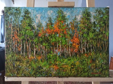 Картина под названием "Autumn grove" - Edward Yov, Подлинное произведение искусства, Масло