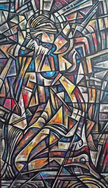 Painting titled "freestyle" by Edward Yov, Original Artwork, Acrylic