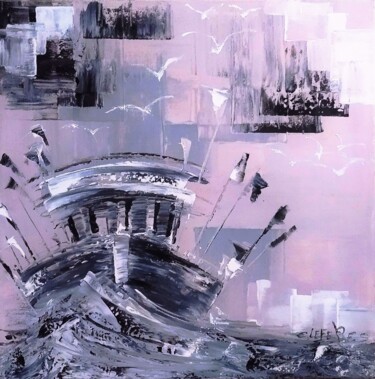 Pittura intitolato "Retour au port" da Edwige (Edges) Lefevre, Opera d'arte originale, Acrilico