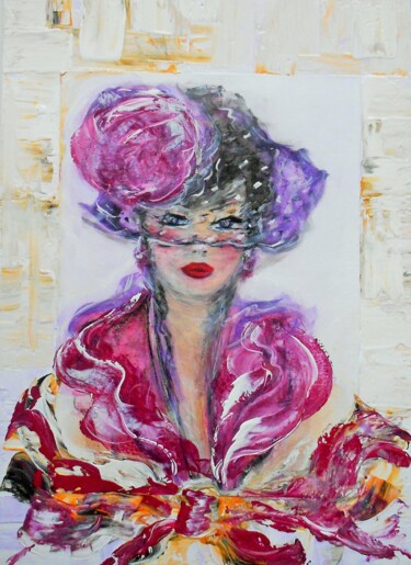 Peinture intitulée "VIOLETTA A VENDRE 3…" par Edwige (Edges) Lefevre, Œuvre d'art originale, Acrylique