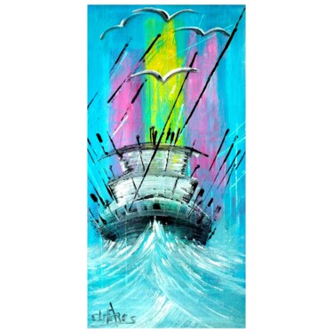 Pintura titulada "Douceur marine A VE…" por Edwige (Edges) Lefevre, Obra de arte original, Acrílico Montado en Bastidor de c…