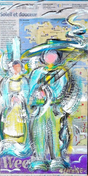 Pintura titulada "STREET ART BIGOUDEN…" por Edwige (Edges) Lefevre, Obra de arte original, Acrílico Montado en Bastidor de c…