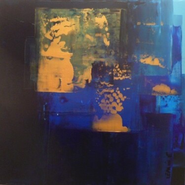 Peinture intitulée "BLUE WORLD N°1" par Edwige Leprin, Œuvre d'art originale, Huile