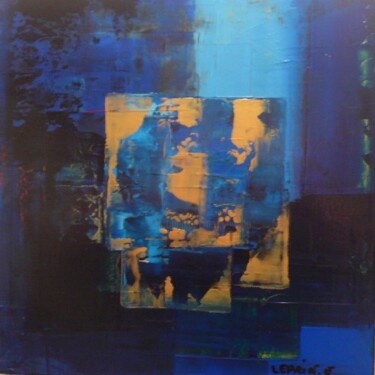 Painting titled "BLUE WORLD N°3" by Edwige Leprin, Original Artwork, Oil