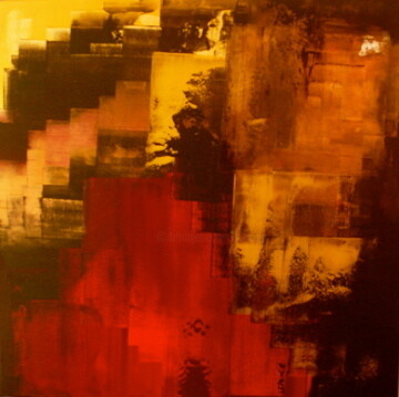 Картина под названием "8EME ETAGE" - Edwige Leprin, Подлинное произведение искусства, Масло