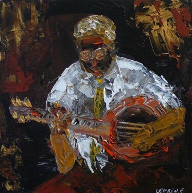 Painting titled "JAZZ BAND N°2" by Edwige Leprin, Original Artwork, Oil