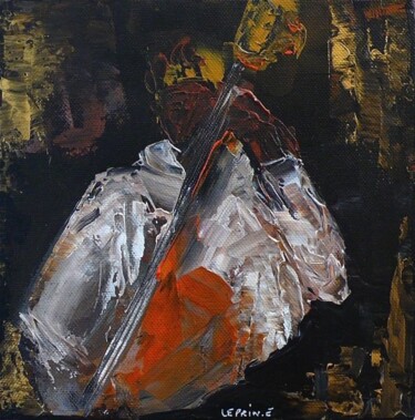 Malerei mit dem Titel "JAZZ BAND N°3" von Edwige Leprin, Original-Kunstwerk, Öl