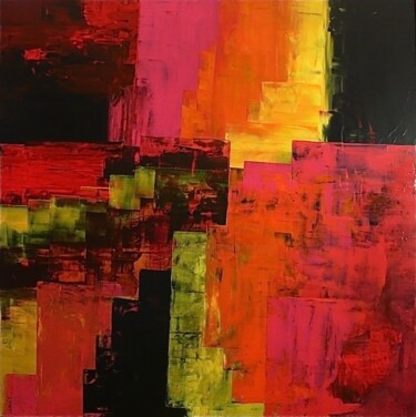 Painting titled "VIBRATION" by Edwige Leprin, Original Artwork, Oil