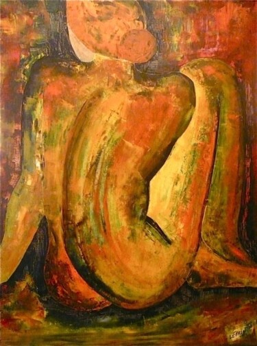Painting titled "ANGELINA" by Edwige Leprin, Original Artwork, Oil