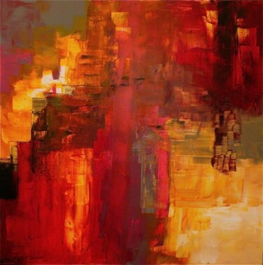 Painting titled "LUMIERE 2012" by Edwige Leprin, Original Artwork, Oil